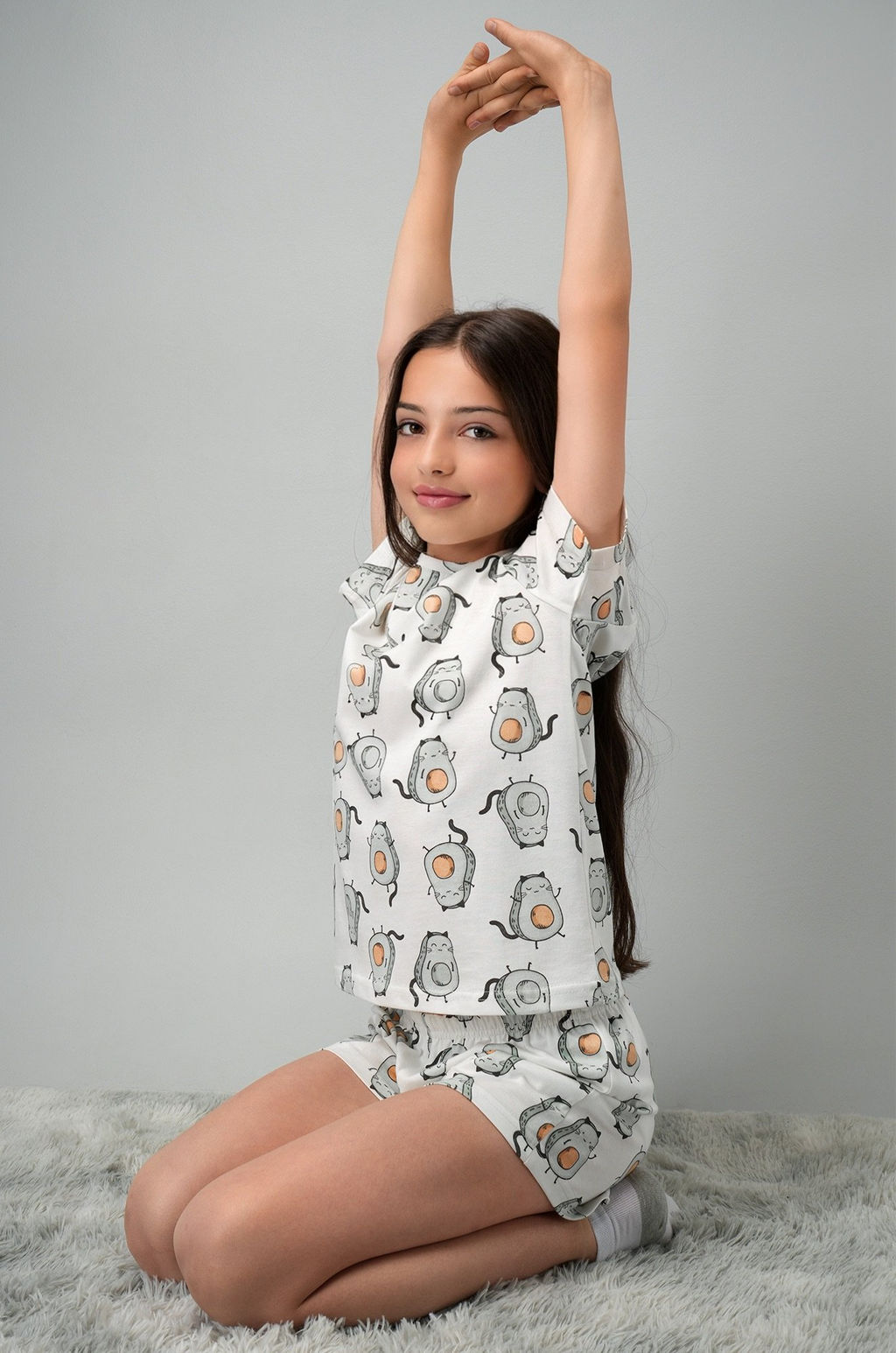 Хлопковая пижама для девочки с шортами Happyfox