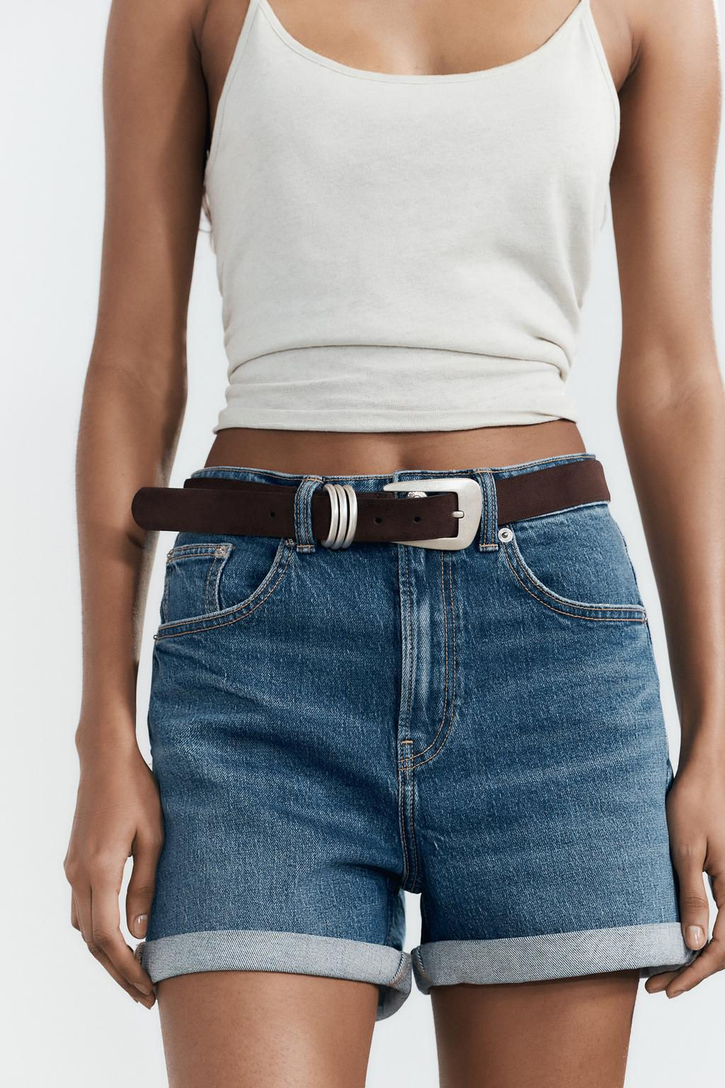 HIGH-WAIST MOM FIT TRF BERMUDA SHORTS - Zara фото 9