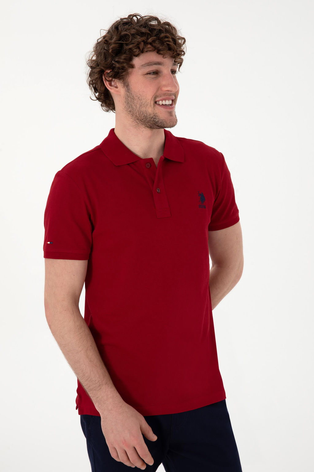 Erkek Slim Fit Polo Yaka Bordo Basic Ti__rt Sepette S_rpriz _ndirim - U.s. polo assn фото 3