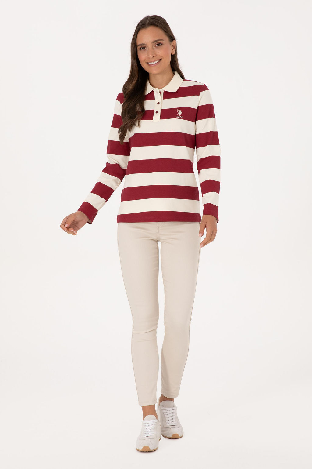 Kad_n Koyu Frambuaz Sweatshirt Sepette S_rpriz _ndirim - U.s. polo assn фото 4