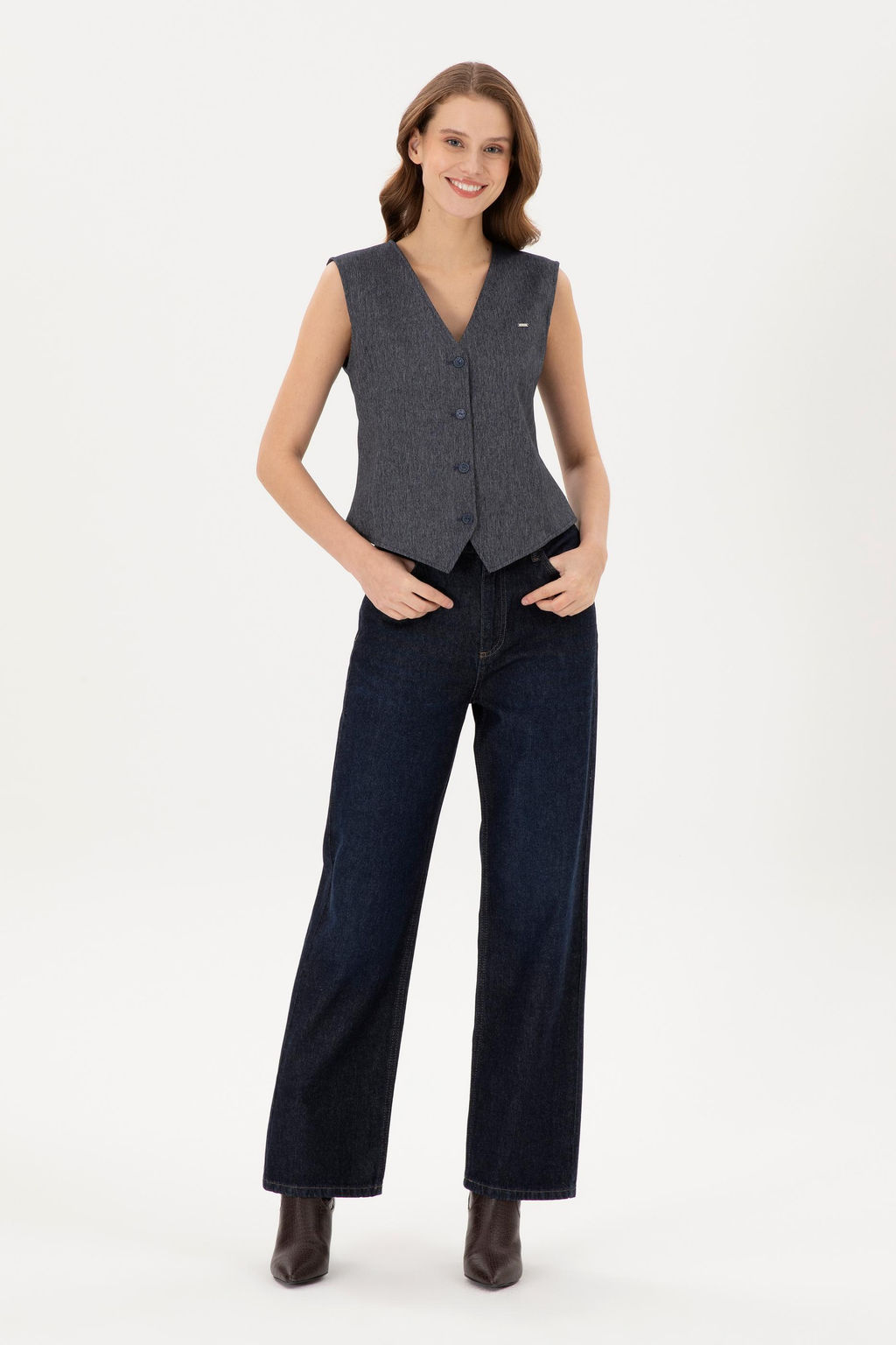 Женские темно-синие джинсовые брюки Неожиданная скидка в корзине - U.s. polo assn фото 3