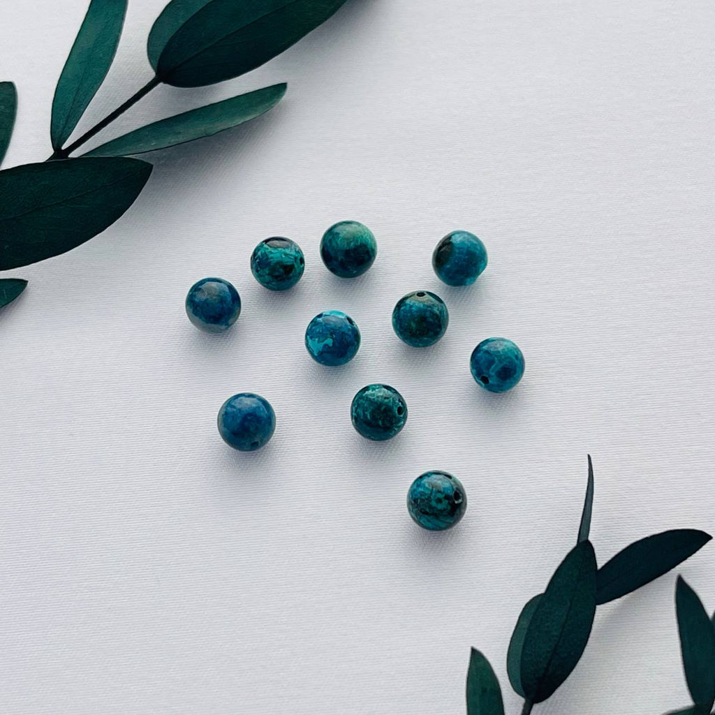 Бусины для украшений из Хризоколлы (10 шт)