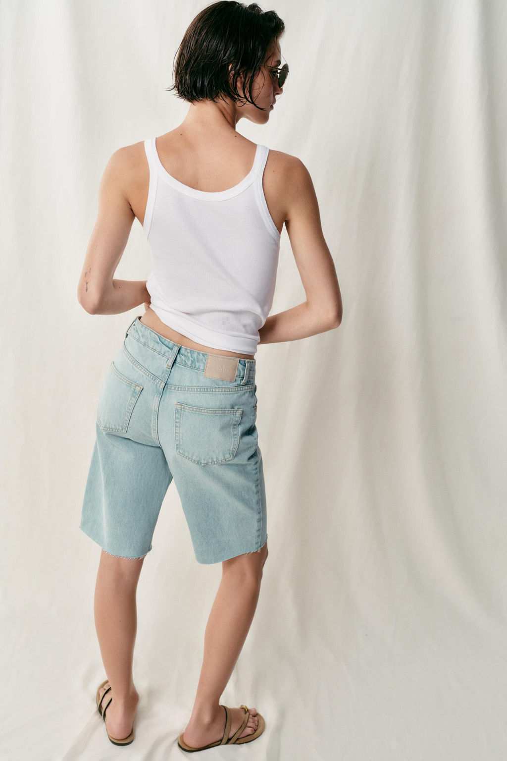 BERMUDA Z1975 DENIM TIRO MEDIO / Azul claro - Zara фото 4