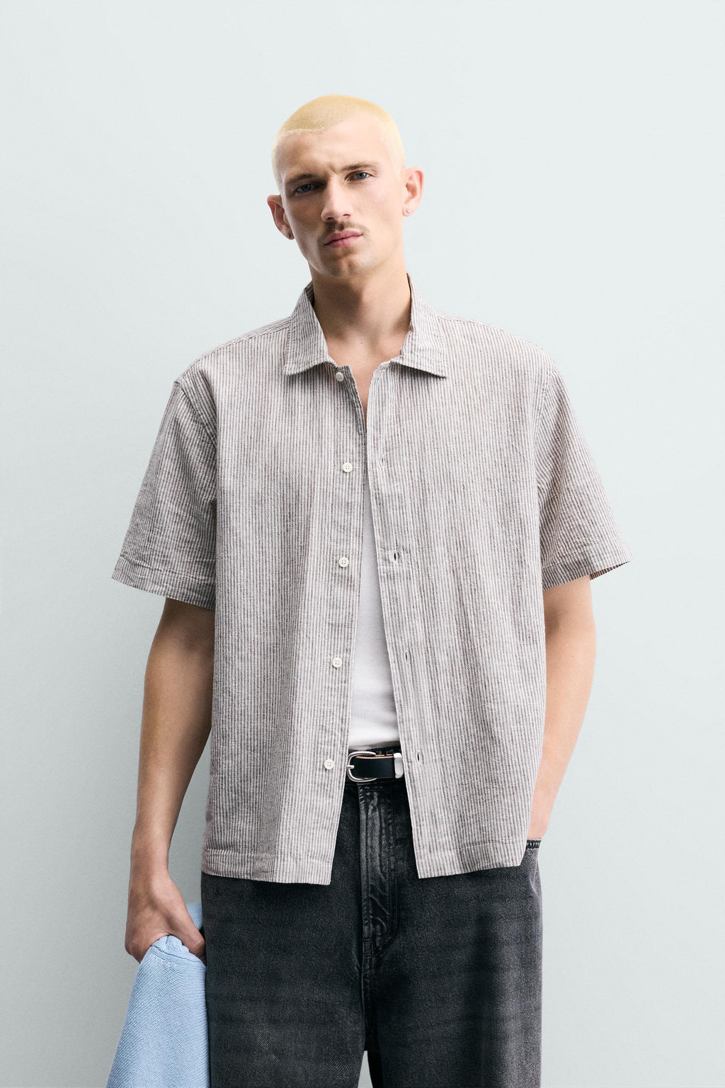 CAMISA FLUIDA RAYAS / Marr?n - Zara фото 2
