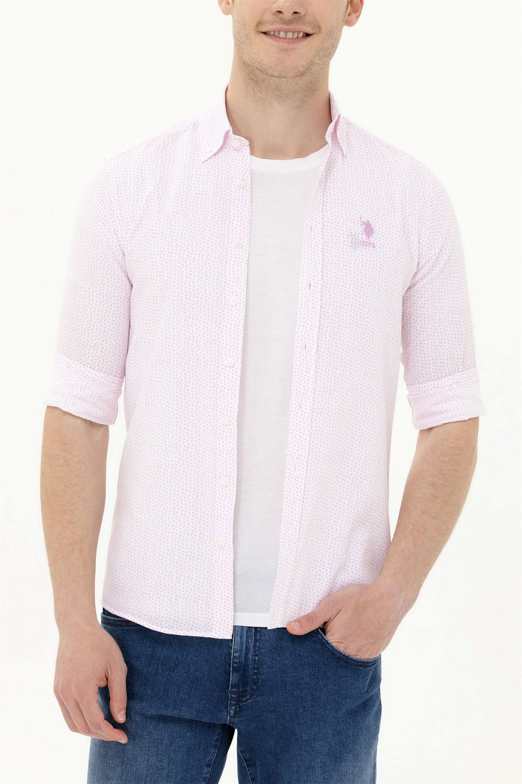 U. S. Polo Assn / Мужская рубашка с длинным рукавом Magnolia - U.s. polo assn фото 8
