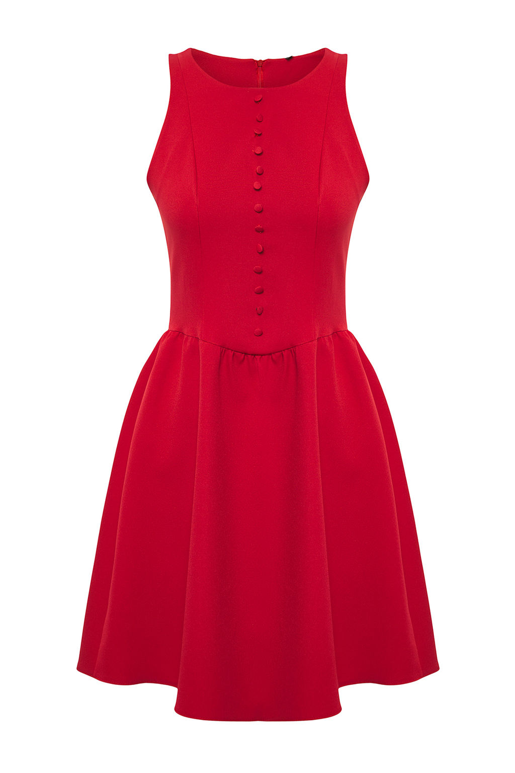 Trendyolmilla K?rm?z? Dugme Detayl? Mini Dokuma Elbise TWOSS25EL00802 фото 4