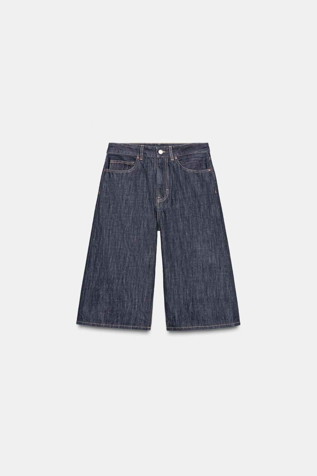TRF MID-WAIST DENIM JORTS BERMUDA SHORTS - Zara фото 6