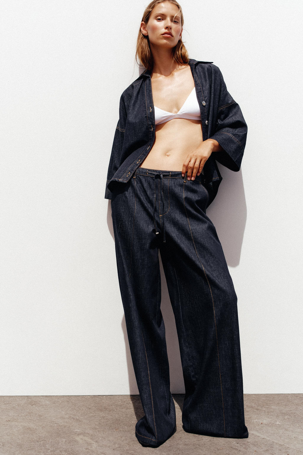 Z1975 HIGH-WAIST WIDE-LEG JOGGER JEANS - Zara фото 8