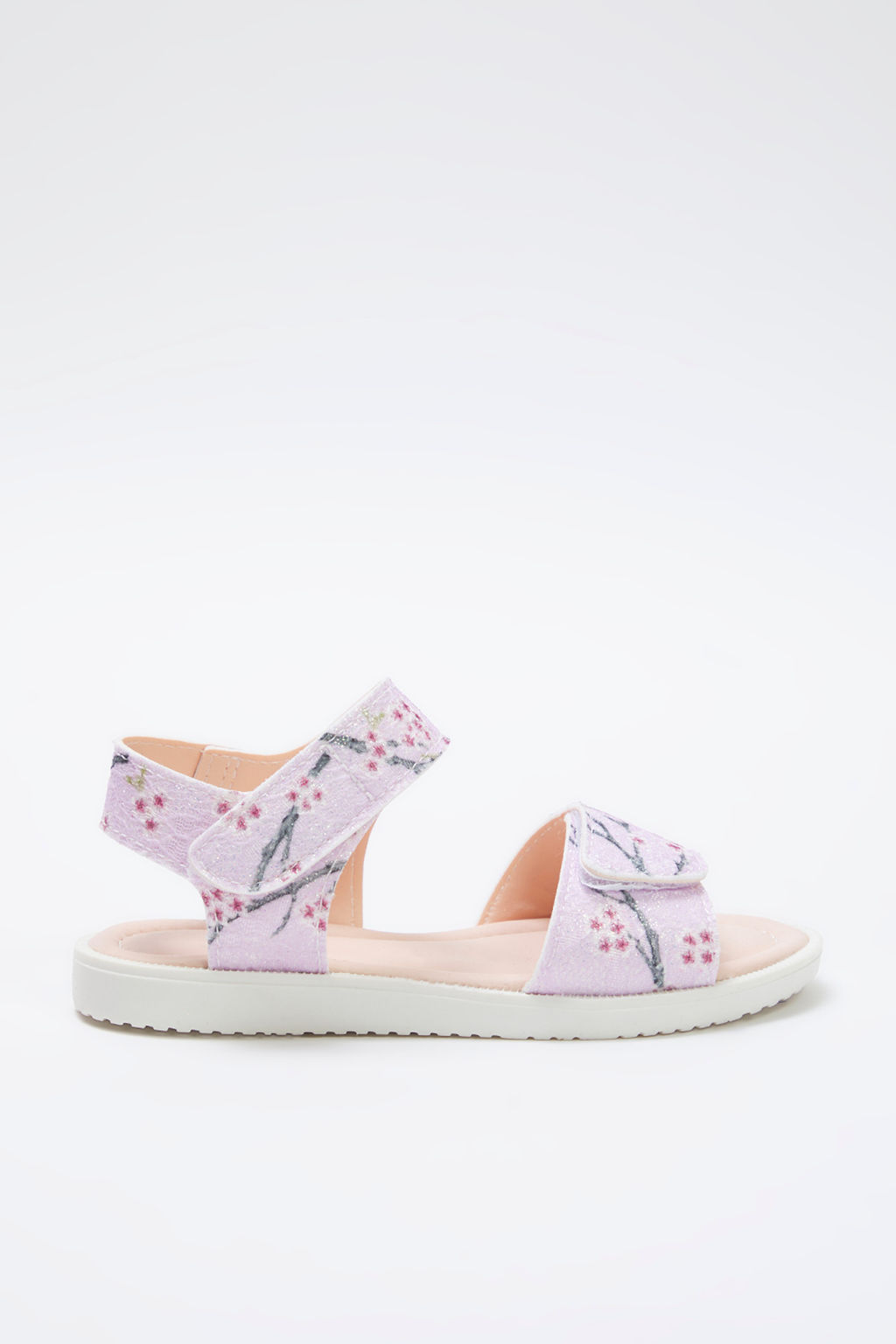 Trendyol Shoes Pembe Cicek Desenli Simli C?rt Bantl? Kucuk K?z Cocuk Kids Sandalet TAKSS25SD00052 - Trendyolmilla фото 3