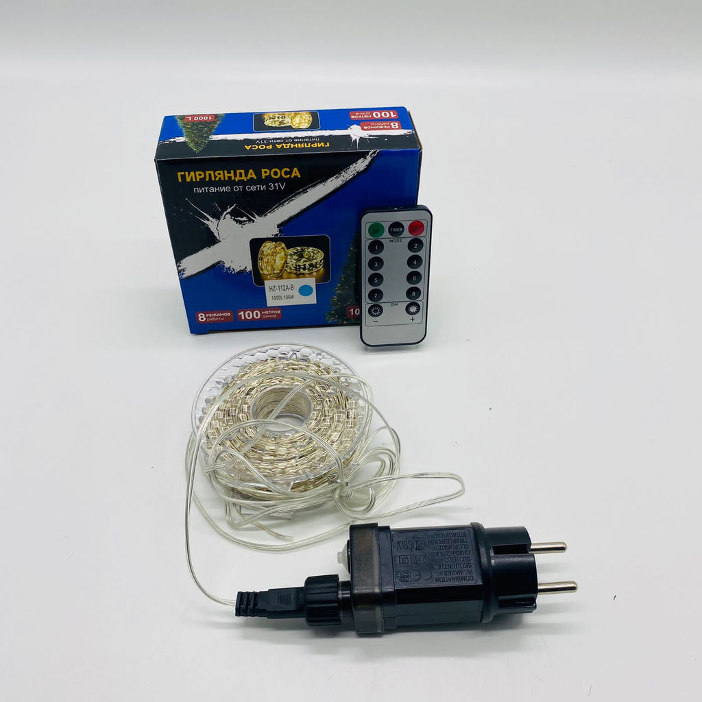 Гирлянда Роса 100 м на катушке медный провод 1000 LED (арт. HZ-112A) - Ип лебедев о.ю фото 6