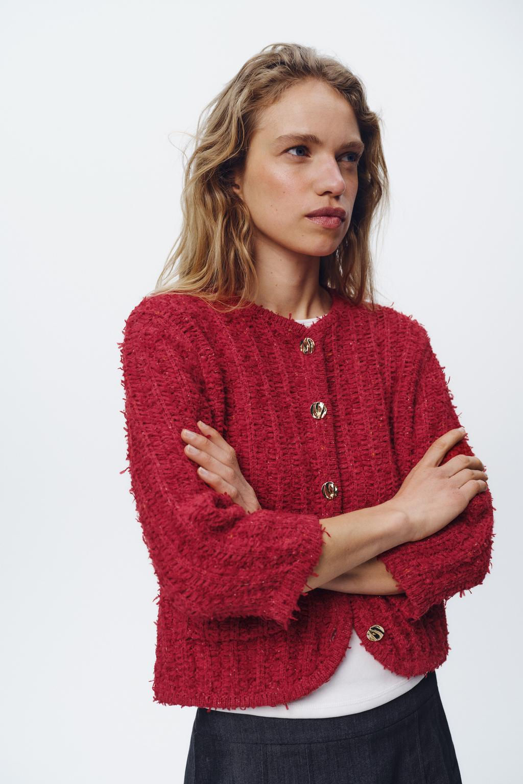 3/4 LENGTH SLEEVE KNIT CARDIGAN - Zara фото 2