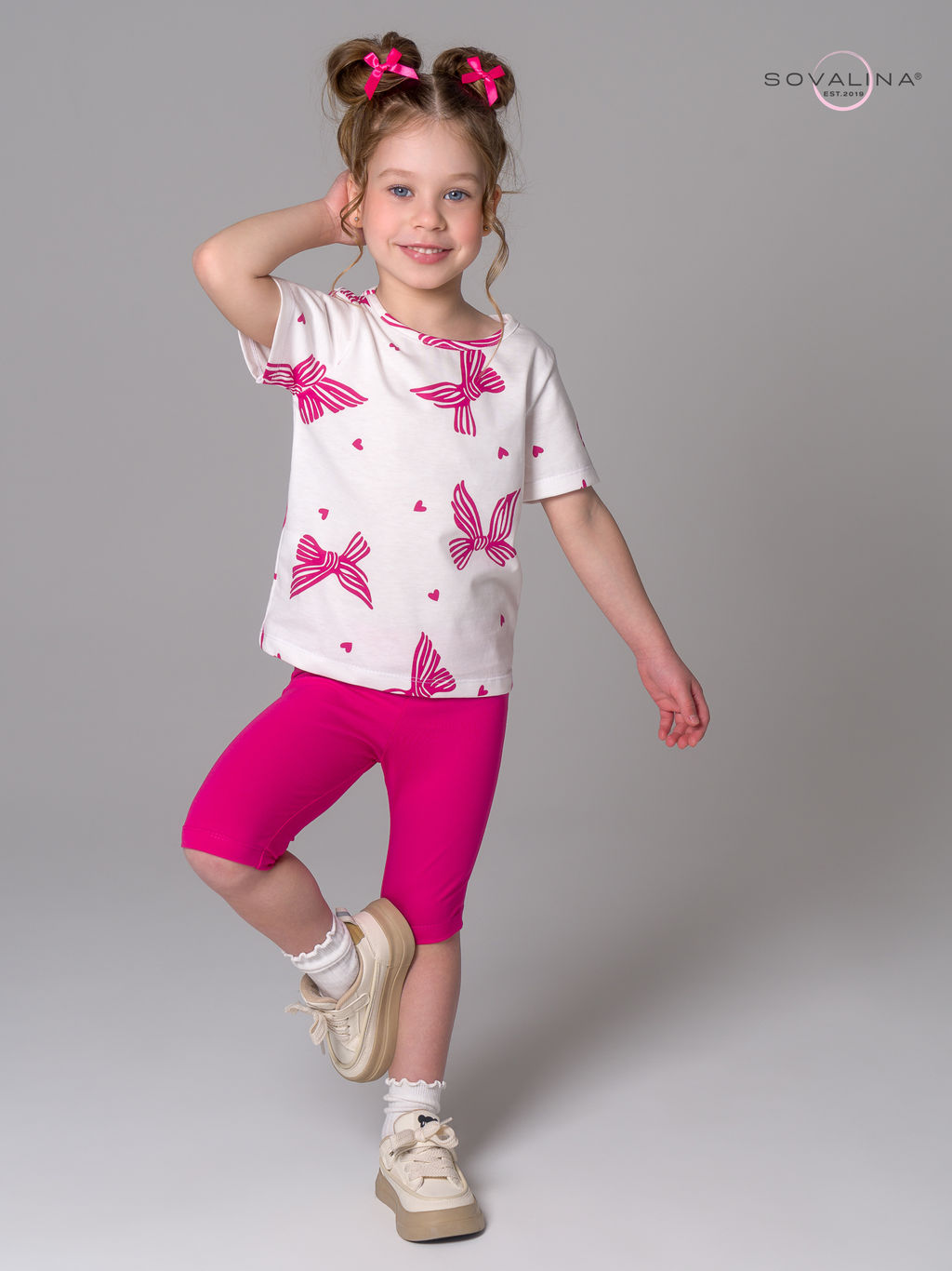 Костюм Актив алые бантики-фуксия - Sovalina фото 2