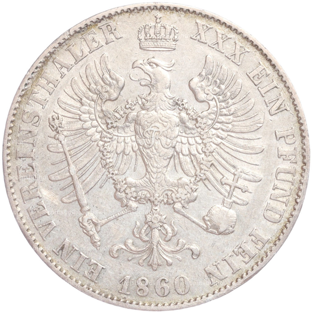 1 союзный талер 1860 года Пруссия