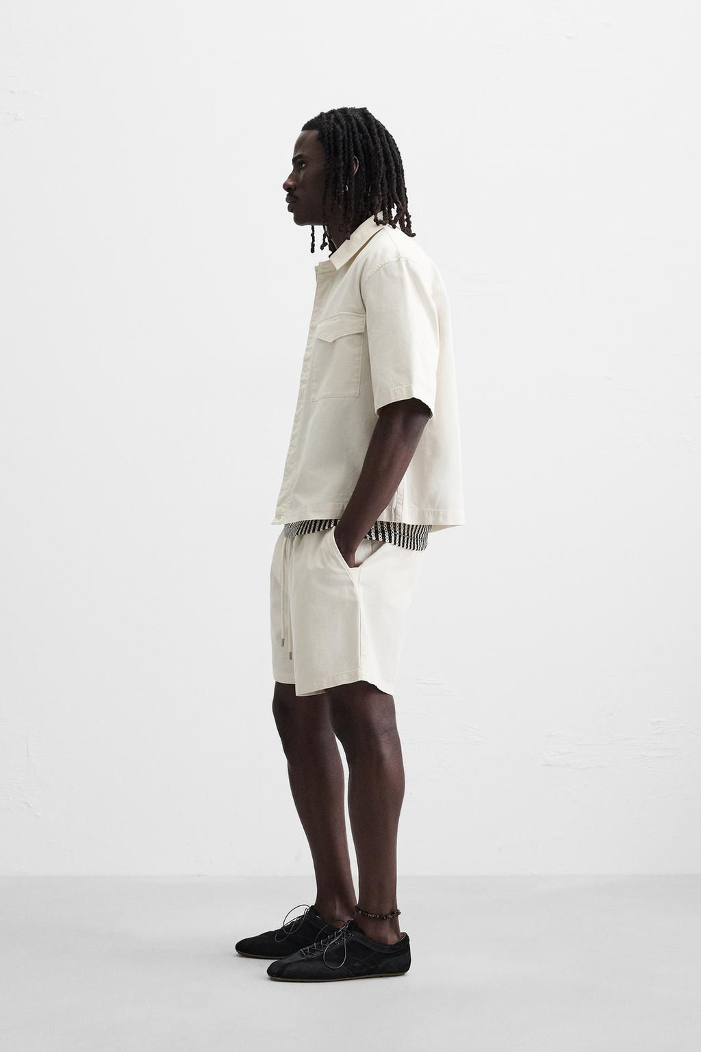 WASHED RELAXED FIT BERMUDA SHORTS - Zara фото 4