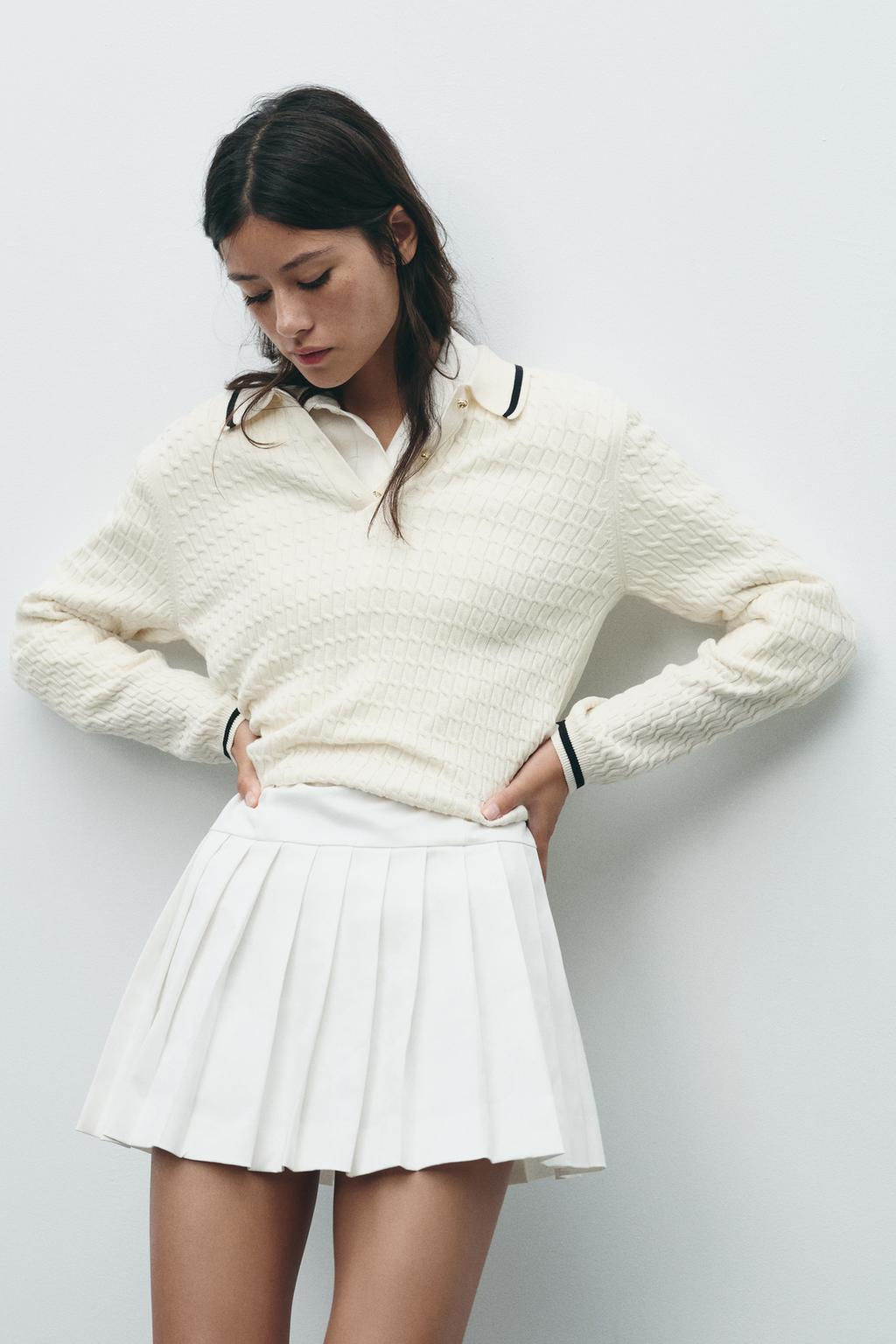 CABLE KNIT POLO NECK JUMPER - Zara фото 2