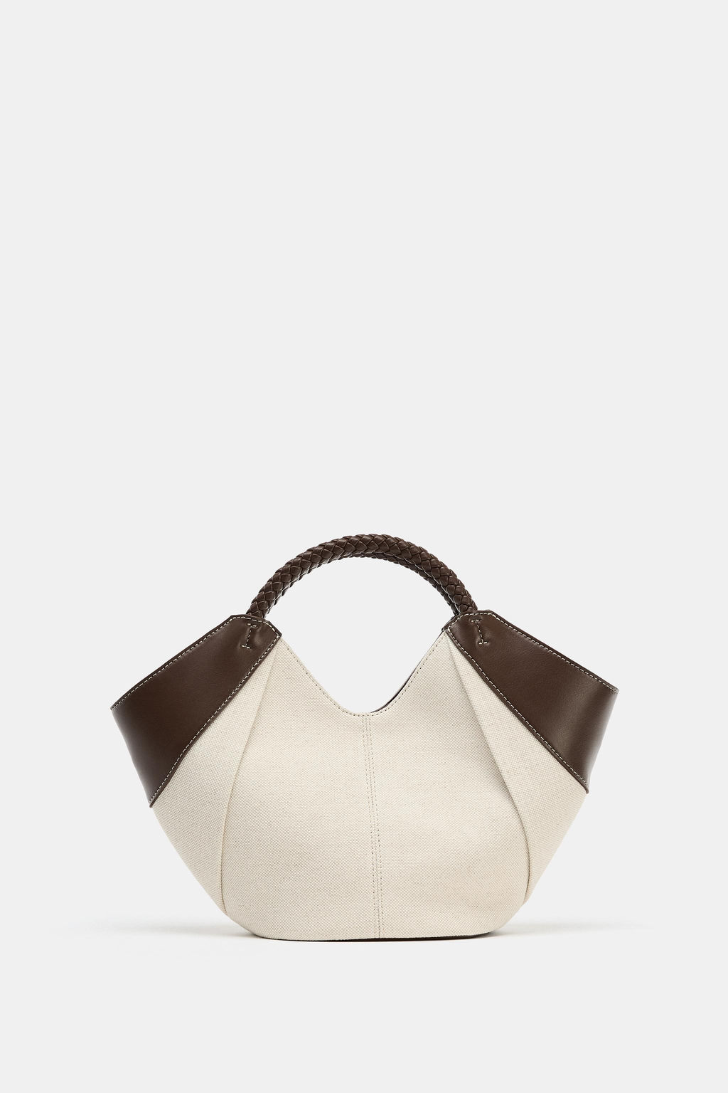 BOLSO MINI SHOPPER CANVAS / Beige claro - Zara фото 4