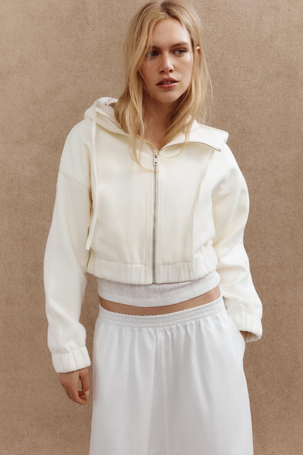 HOODED CLOTH JACKET - Zara фото 10