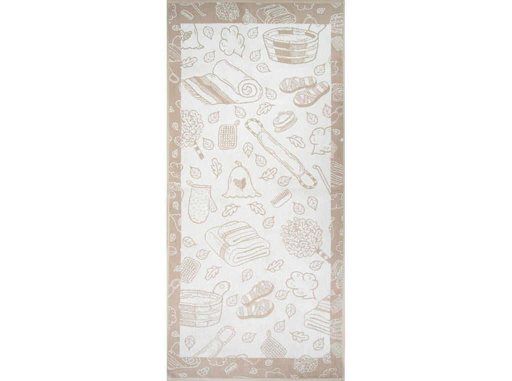 Полотенце махровое 6с102.511ж2 Атрибуты бани(лен3) 67х150см