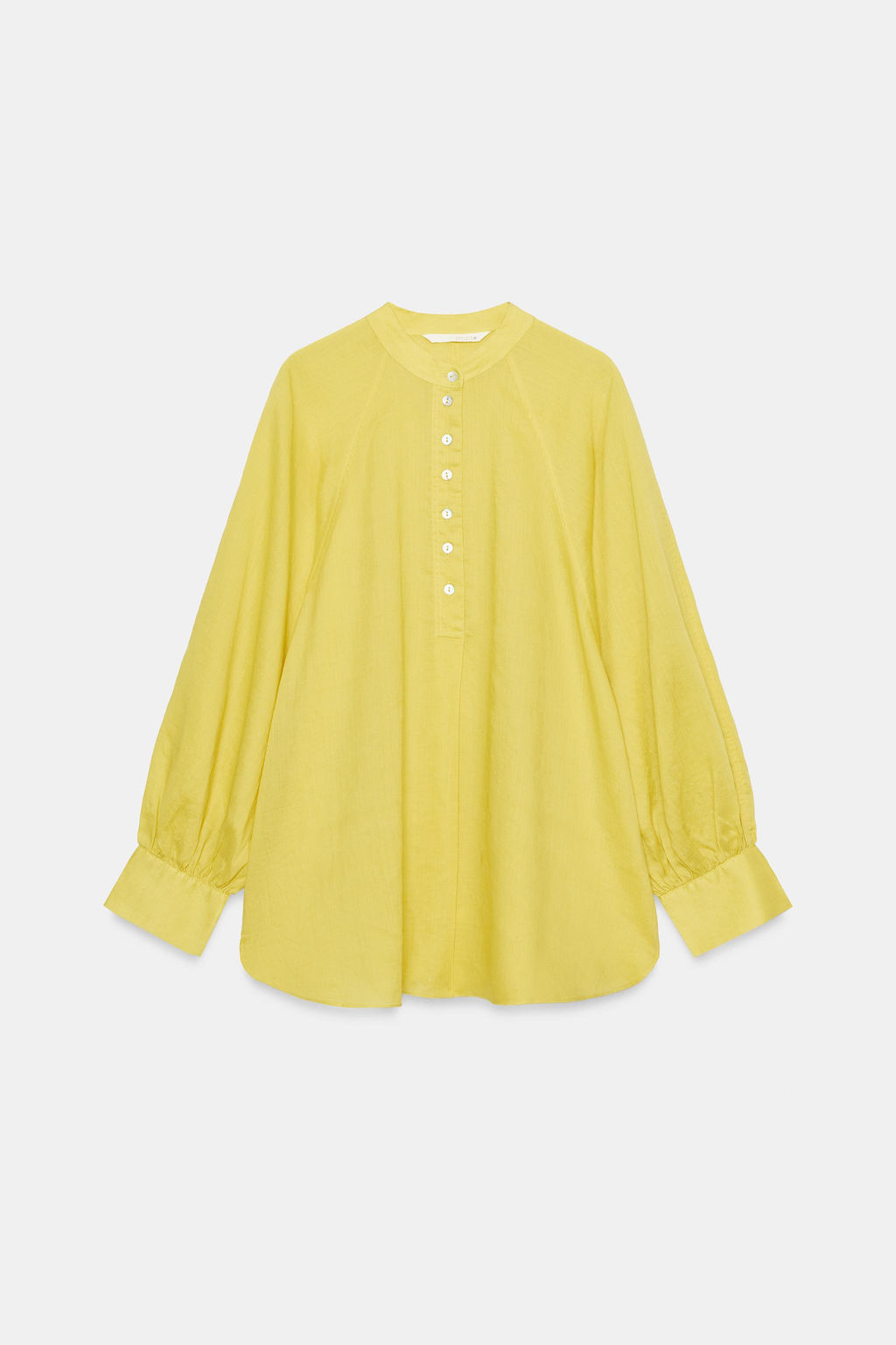 CAMISA FLUIDA CON RAMIO ZW COLLECTION / Amarillo - Zara фото 7