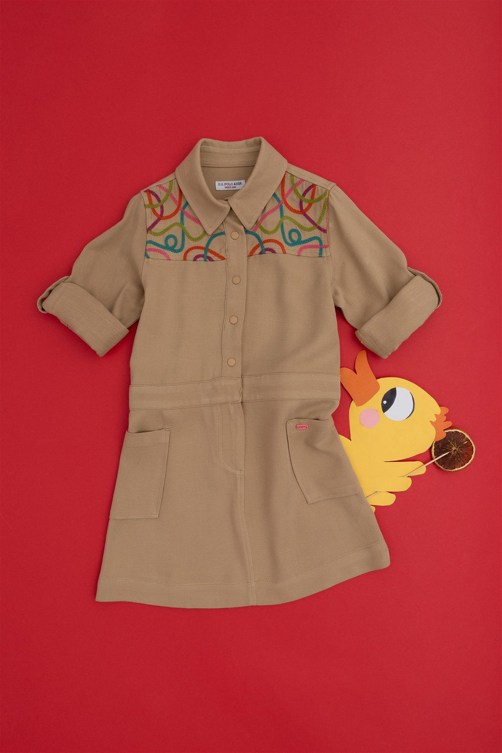 Платье из песочной ткани для девочки