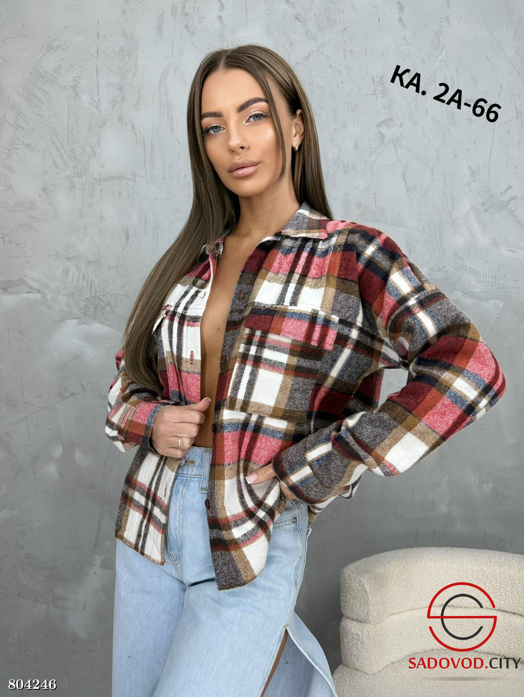 Женская рубашка в клетку