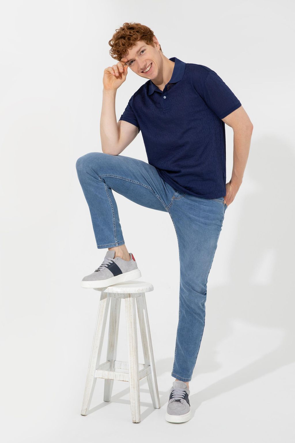 U. S. Polo Assn Мужская темно-синяя футболка с воротником-поло - U.s. polo assn фото 4