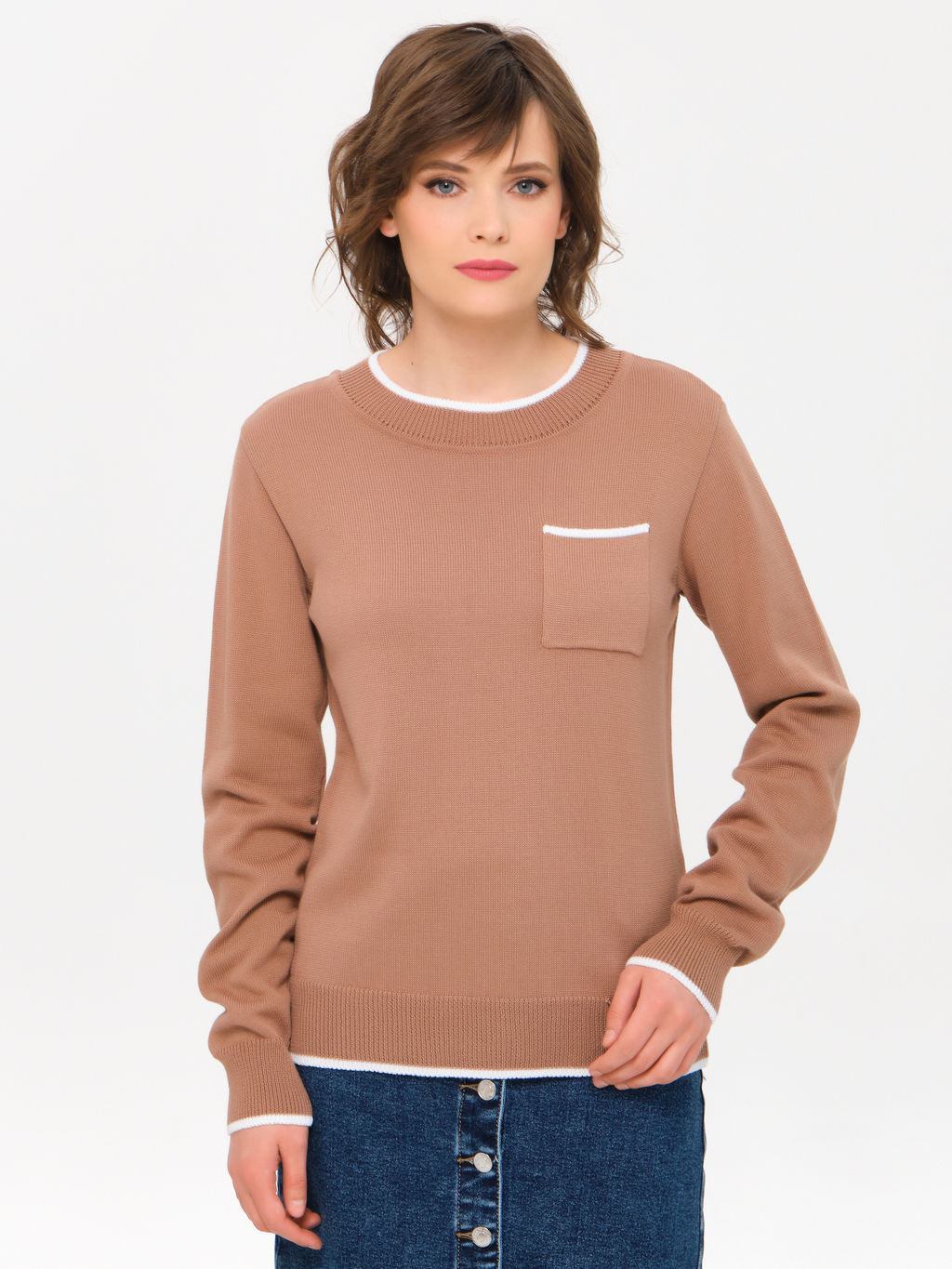 Джемпер вязаный с карманом - Stilla фото 9