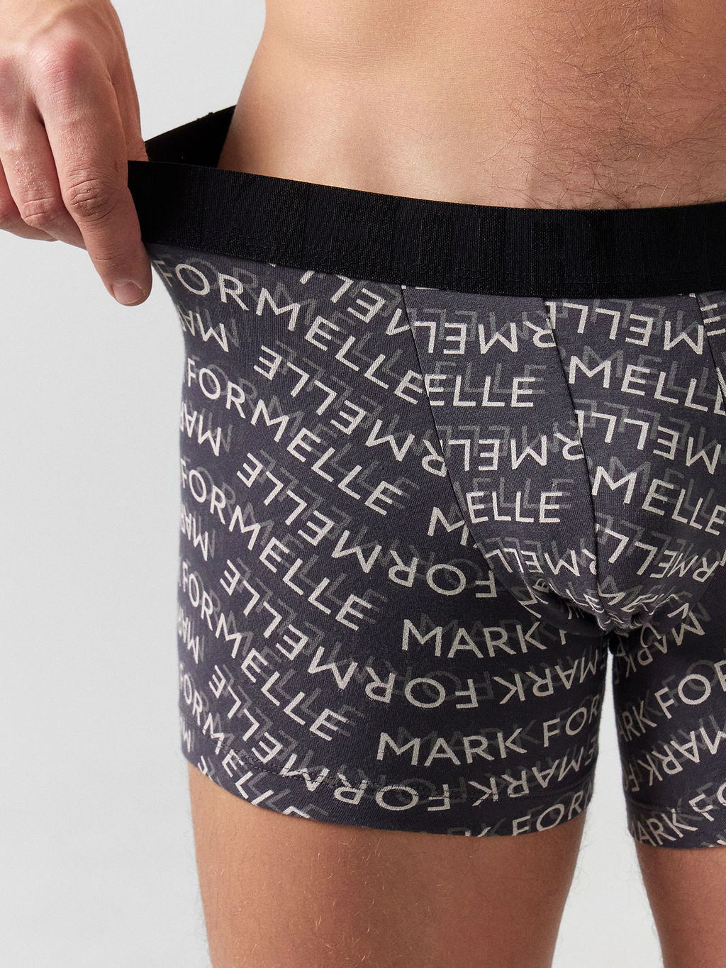 Цена за 2 штуки! Трусы боксеры мужские с серые принтом текст на графите1 411221 - Mark formelle фото 3