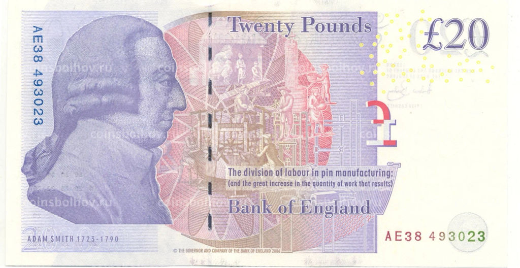 Банкнота 20 фунтов 2006 года Великобритания