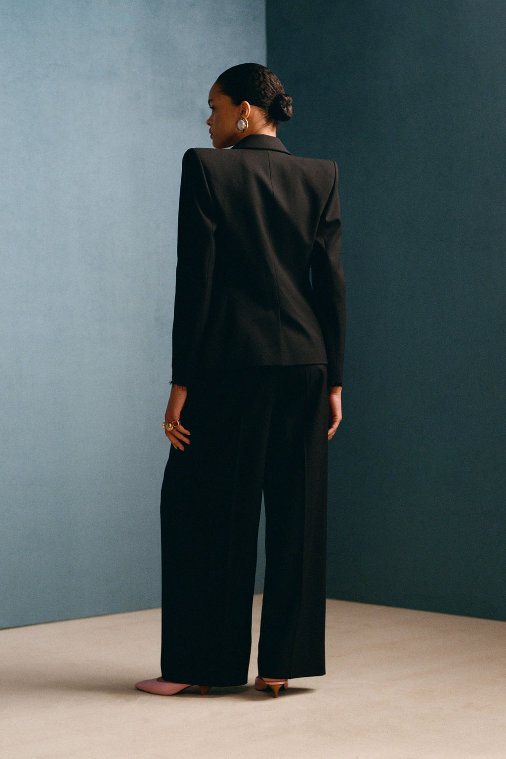 PANTAL?N PINZAS CON LANA WILLY CHAVARRIA X ZARA / Negro