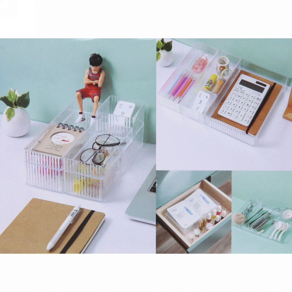 Цена за 3 шт. Органайзер - контейнер для хранения "ЭДЭЛЬ", прозрачный, 16.5*12.5*5см