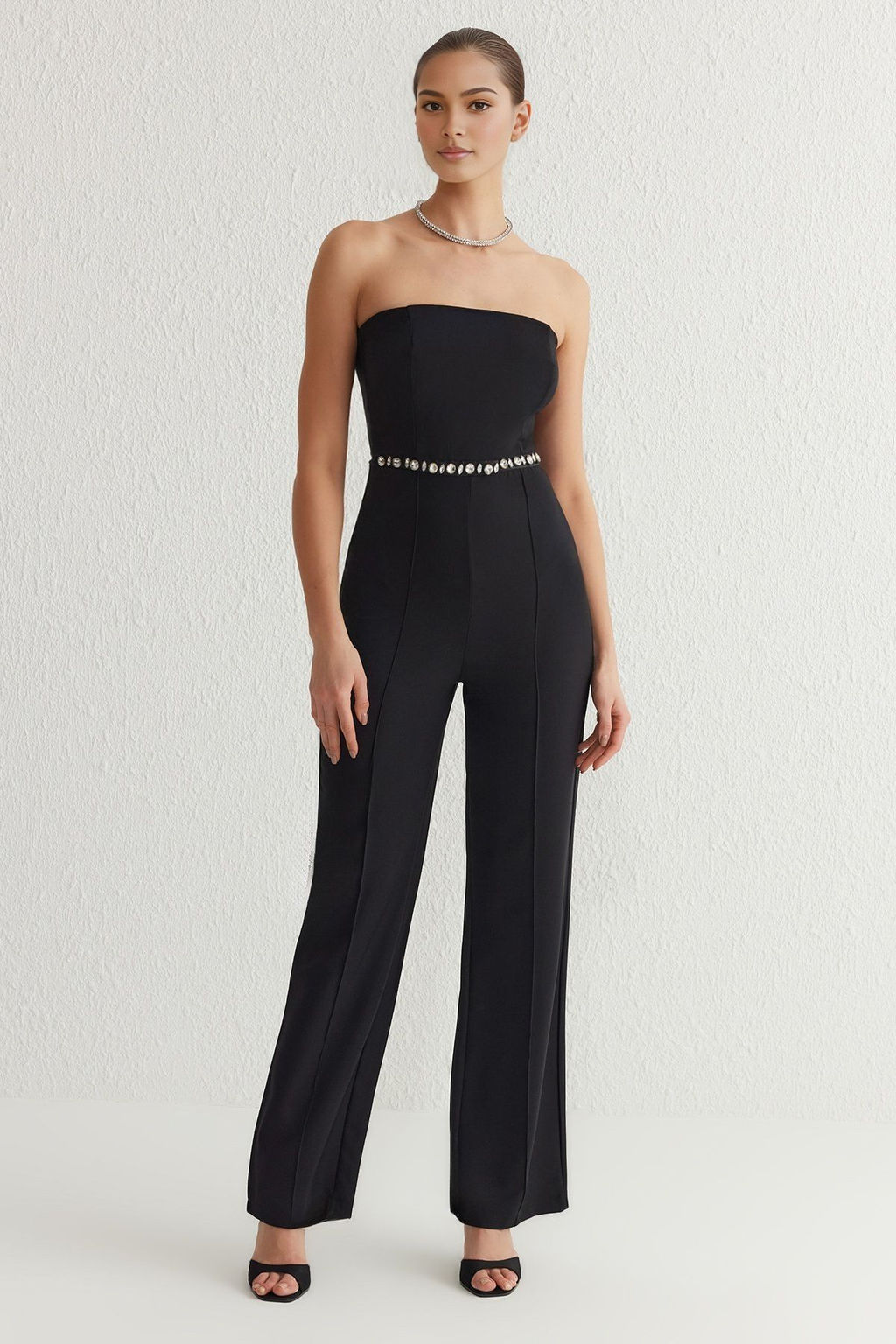 TRENDYOLMILLA Siyah Tas Aksesuar Detayl? Genis Paca Straplez Dokuma Tulum TPRSS25TU00003  фото 2