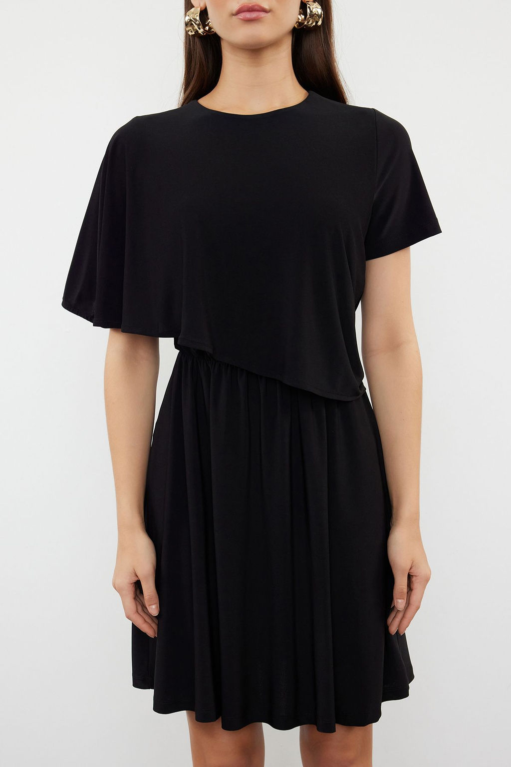 Siyah Duz Kruvaze Yarasa Kol Esnek TWOSS24EL00976 - Trendyolmilla фото 3