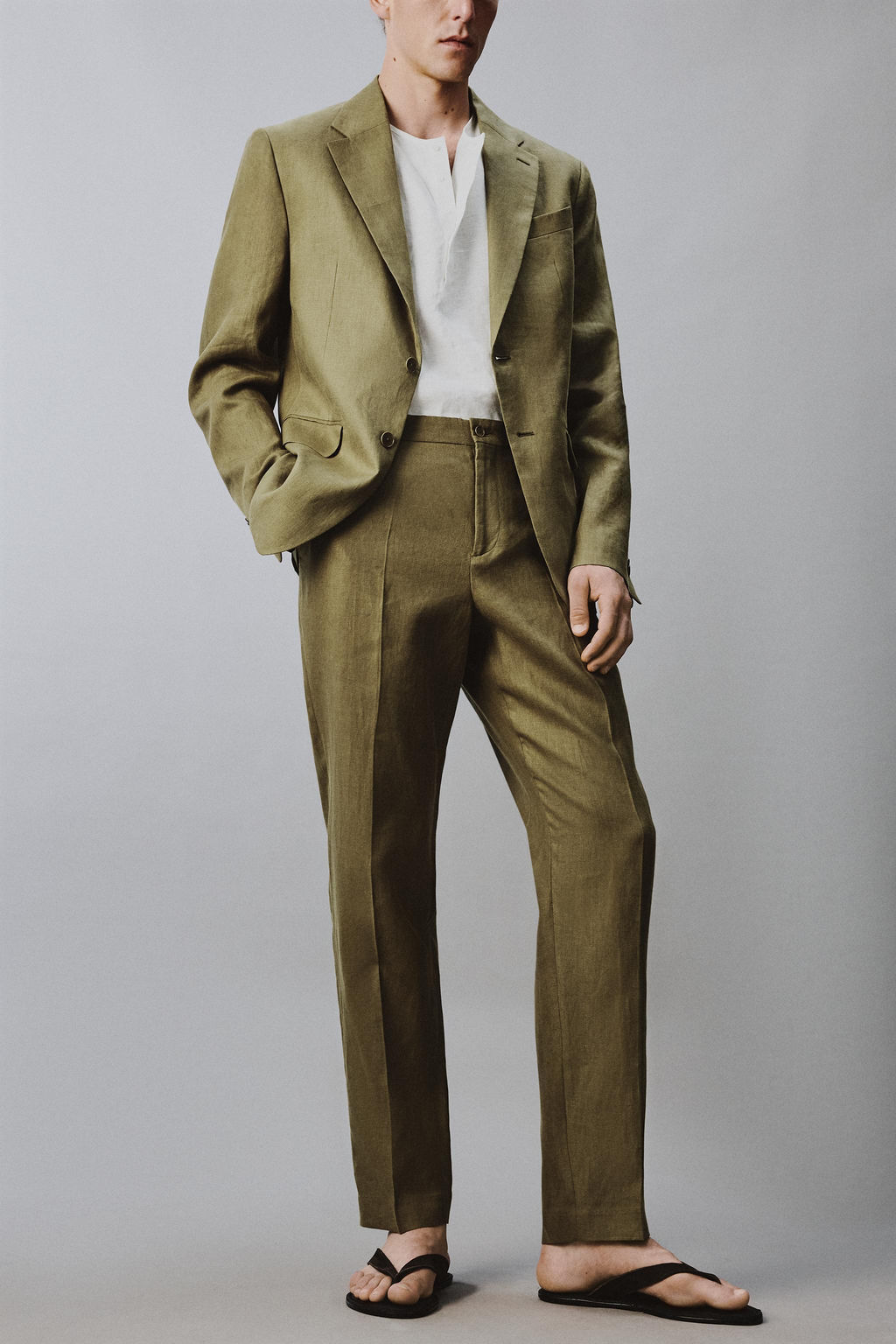PANTAL?N TRAJE 100% LINO / Aceite - Zara фото 6