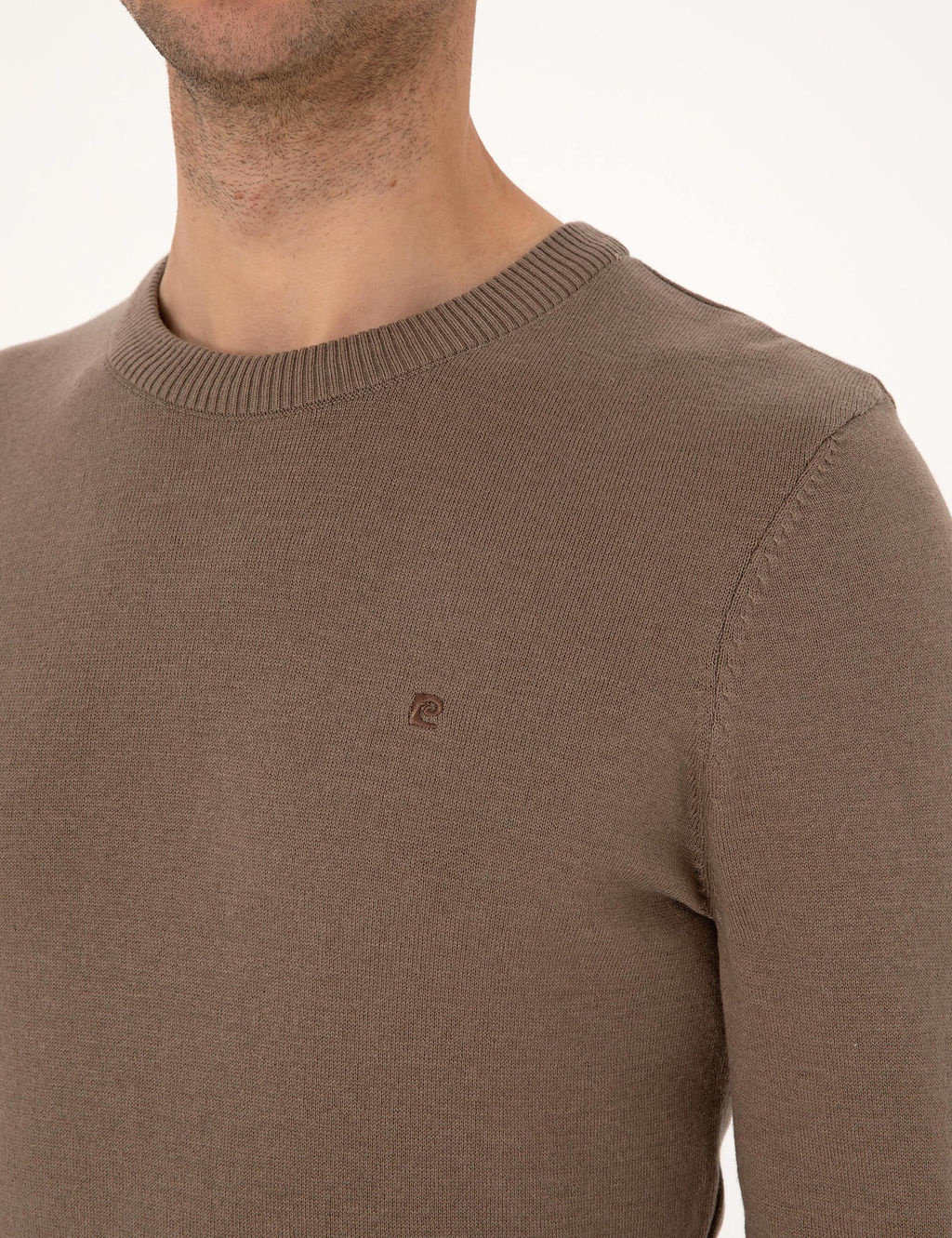 Vizon Melanj Slim Fit Bisiklet Yaka Basic Triko Kazak - Pierre cardin фото 7
