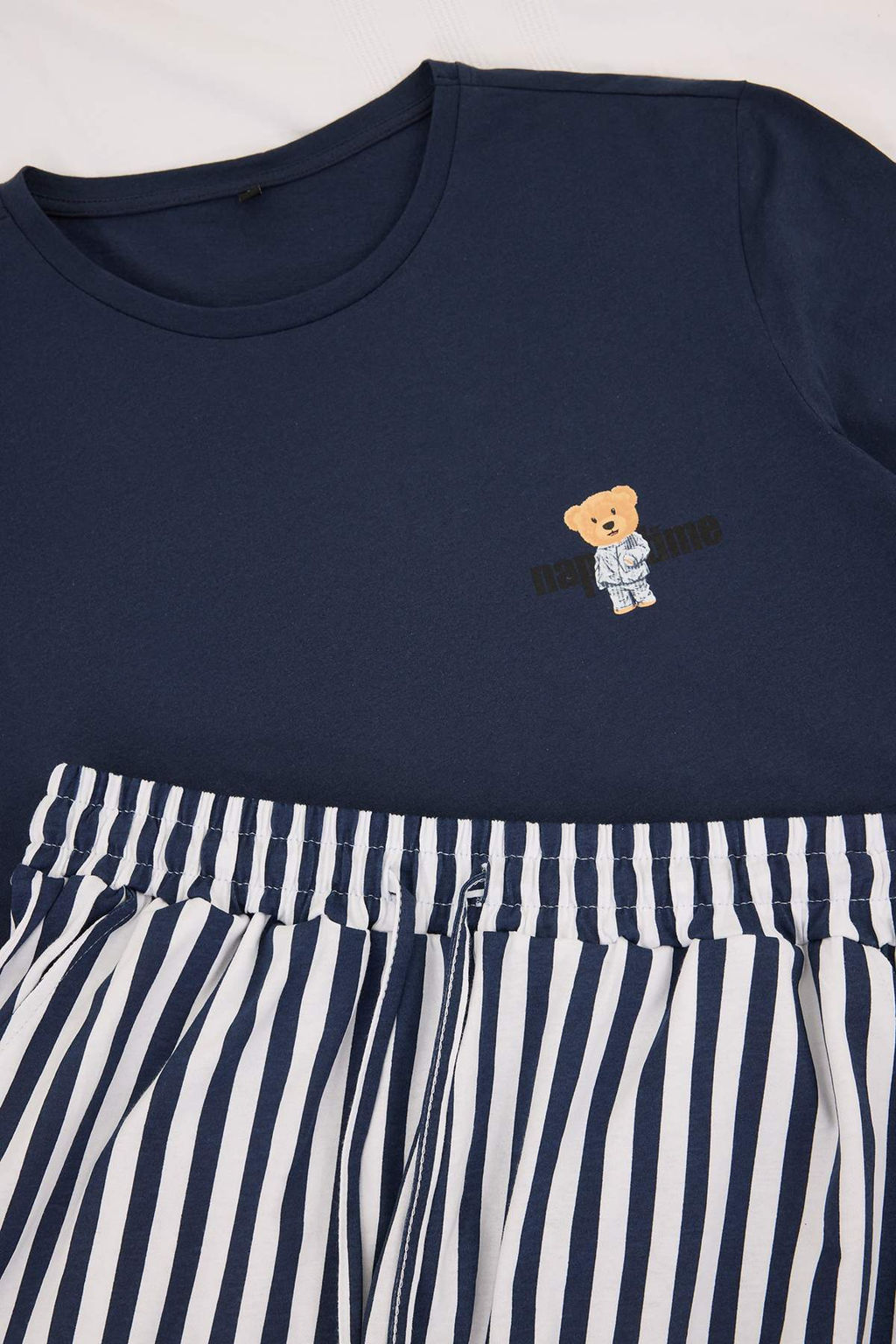 Lacivert Regular Cizgili Homewear Pijama Tak?m? TMNSS24PT00017