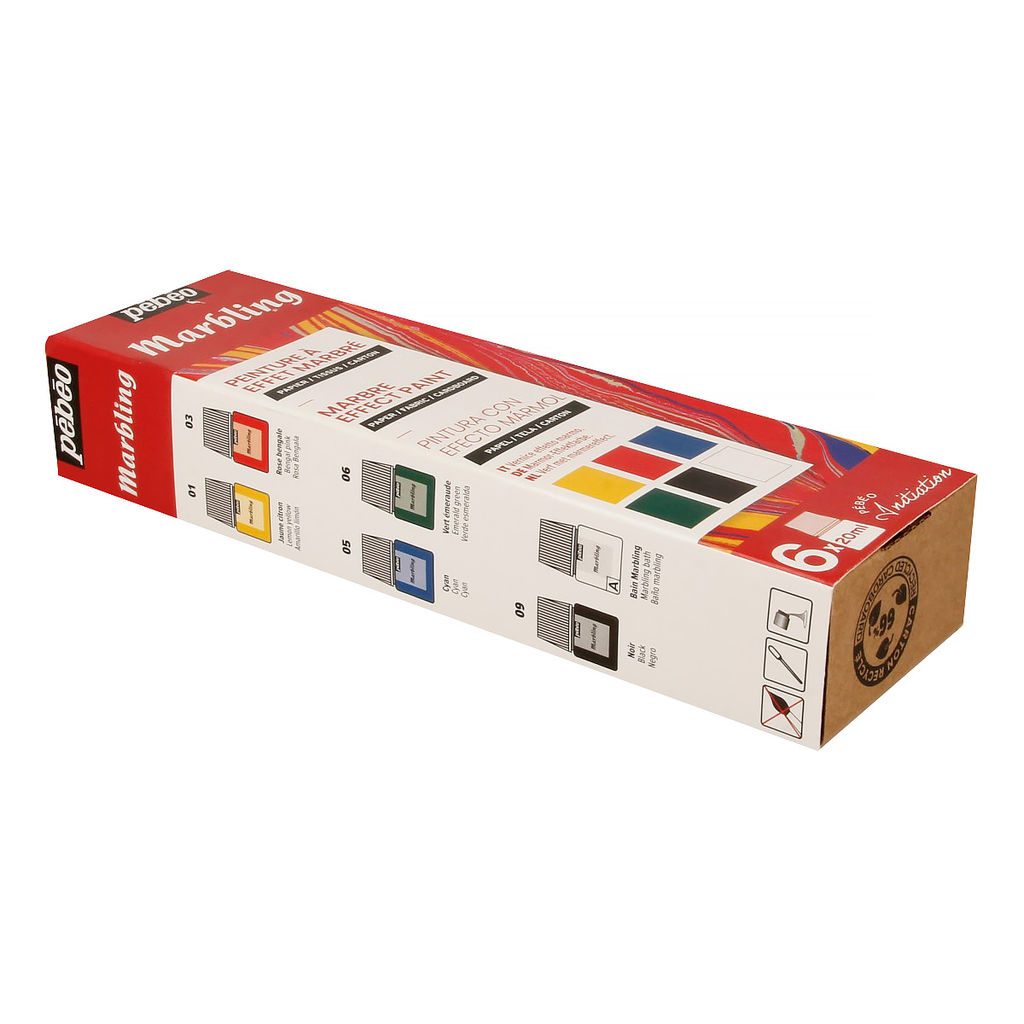 PEBEO Набор красок Marbling Открытие для техники Эбру 6 цв. х 20 мл 756495