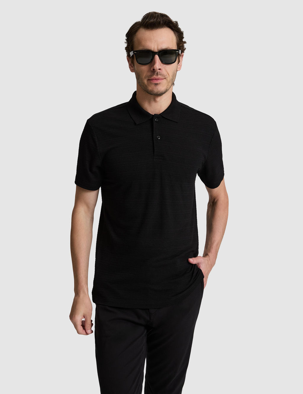 Siyah Slim Fit Polo Yaka T-shirt