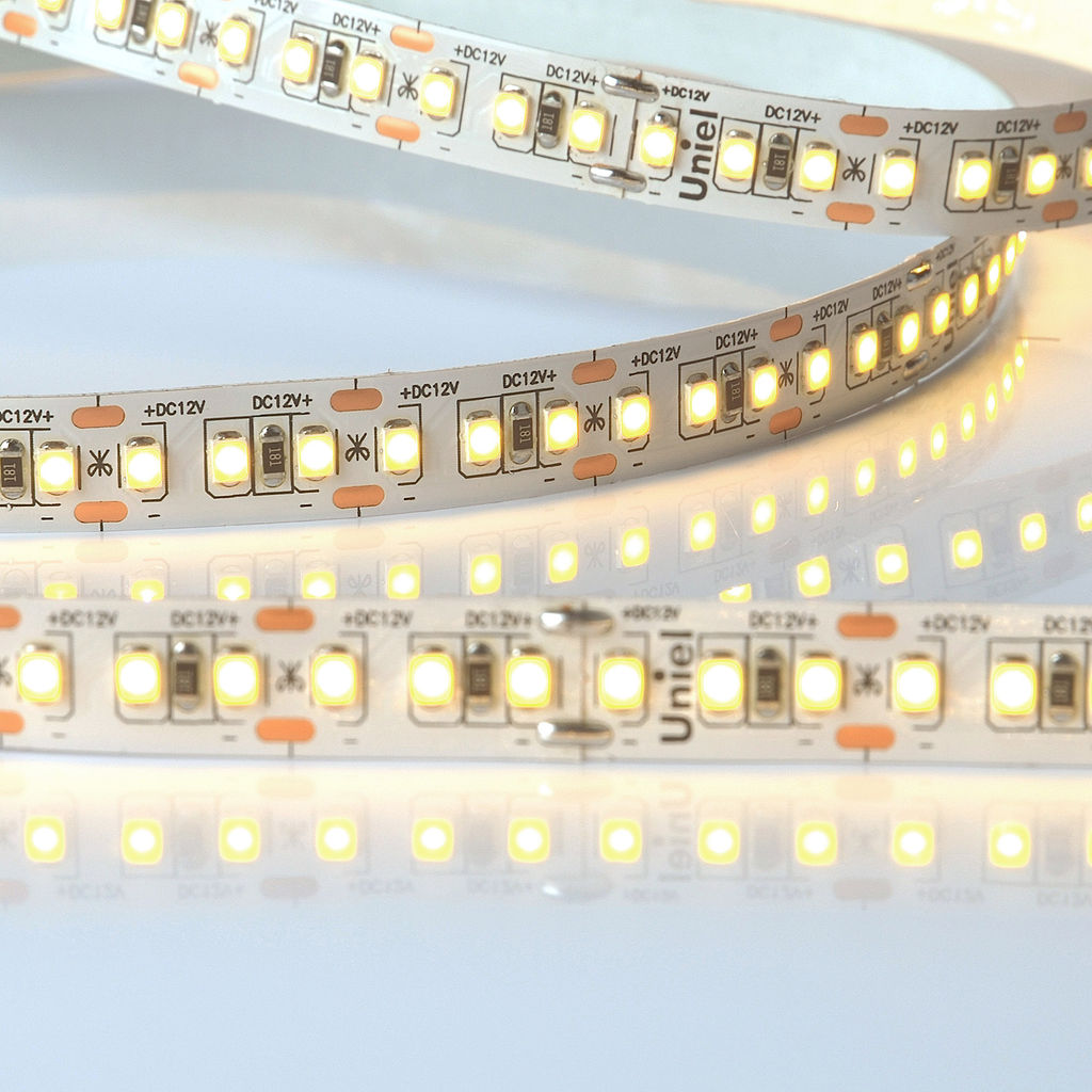 ULS-M14-2835-168LED/m-10mm-IP20-DC12V-14W/m-5M-3000K PROFI Гибкая светодиодная лента на самоклеящейся основе. Катушка 5м. в герметичной упаковке. Теплый белый свет(3000К). ТМ Uniel.