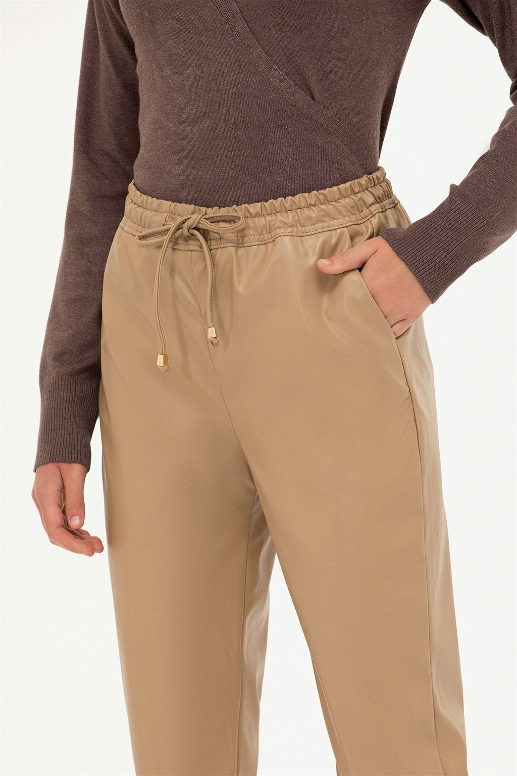 U. S. Polo Assn Женские брюки светло-коричневого цвета - U.s. polo assn фото 5