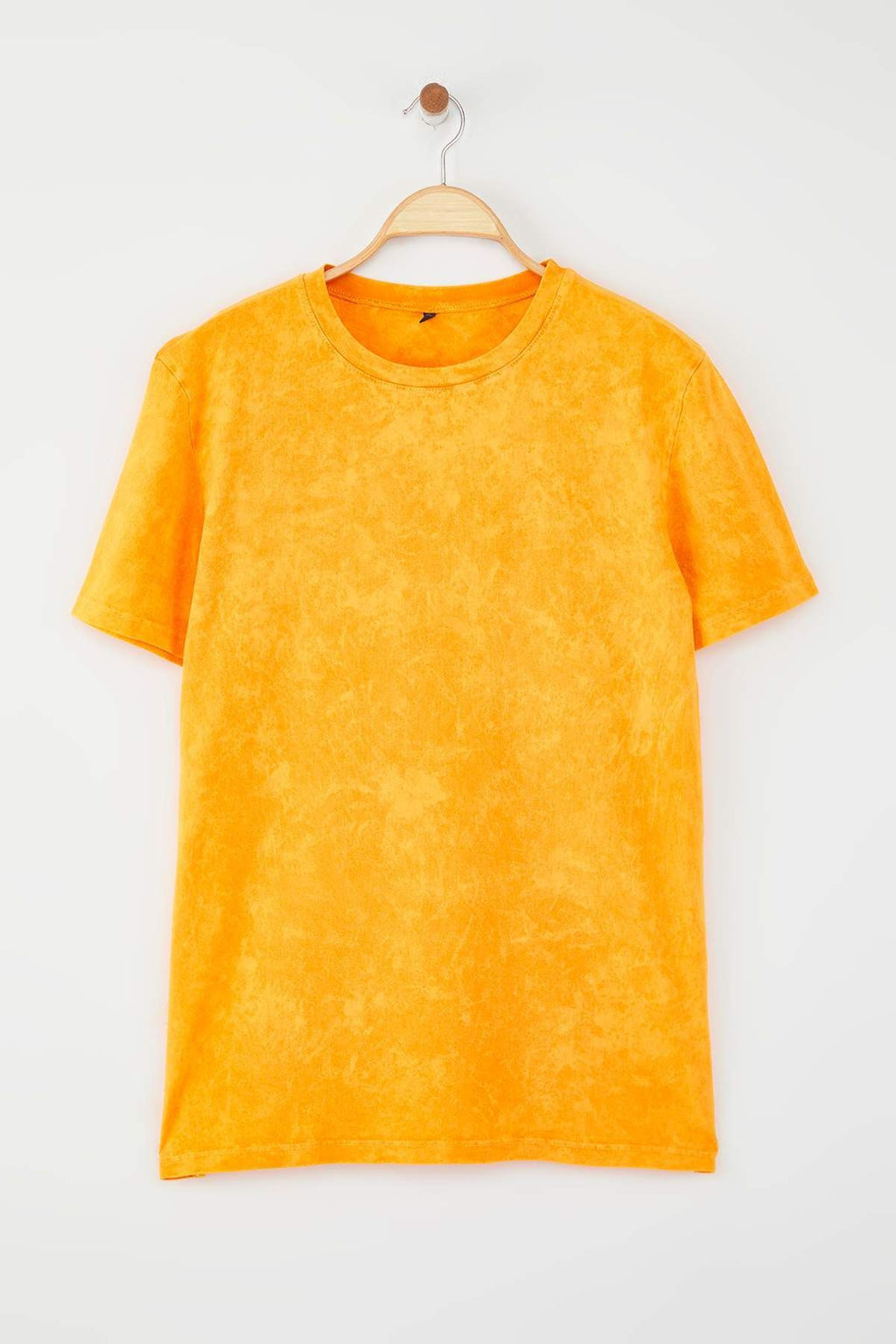 Trendyolmilla Turuncu Y?kamal?/Soluk Efektli Regular/Normal Kal?p Orme T-Shirt TWOSS25TS00211  фото 5
