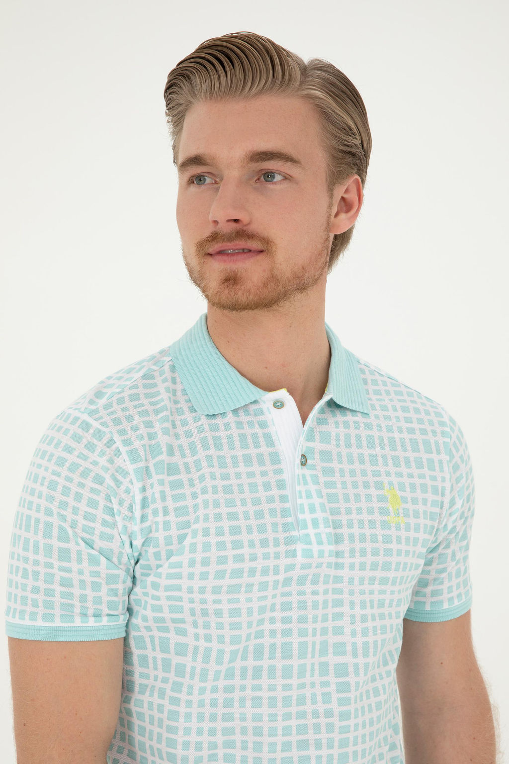 U. S. Polo Assn / Мужская футболка водно-зеленого цвета - U.s. polo assn фото 9