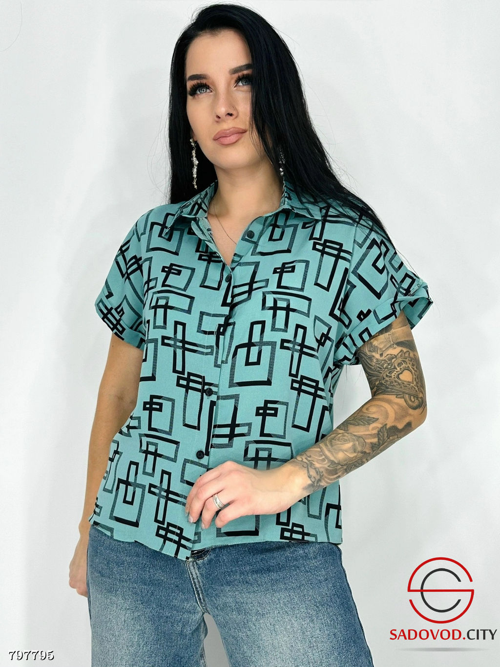 рубашка женская с принтом - Bruno фото 3