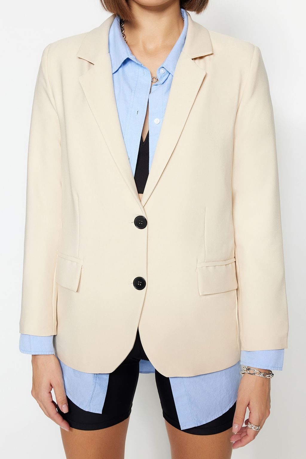 Tas Regular Astarl? Dokuma Blazer Ceket TWOSS22CE0104 - Trendyolmilla фото 4