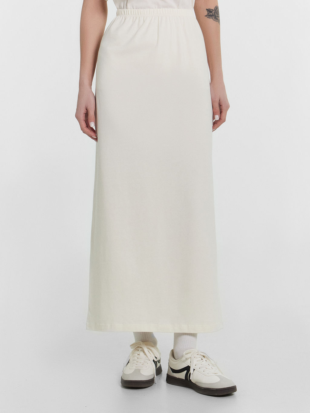 Юбка женская миди Mark Formelle 152809 из хлопка с эластаном молочный  фото 2
