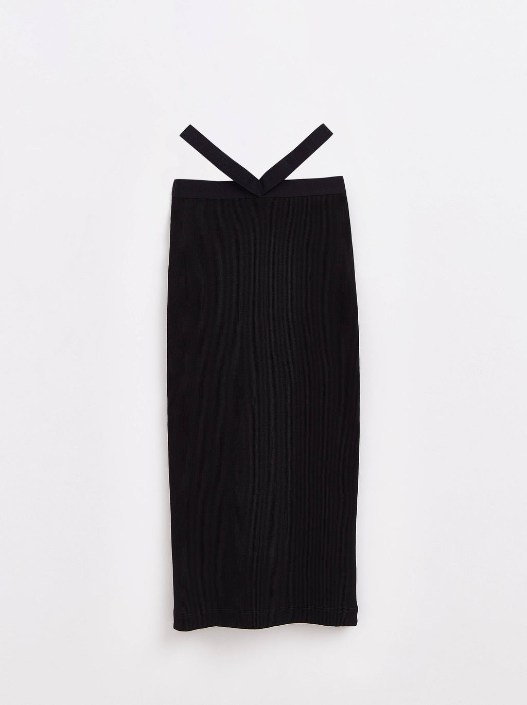 CONTE Юбка-карандаш в рубчик с разрезом и фигурным поясом LU 1611 black black