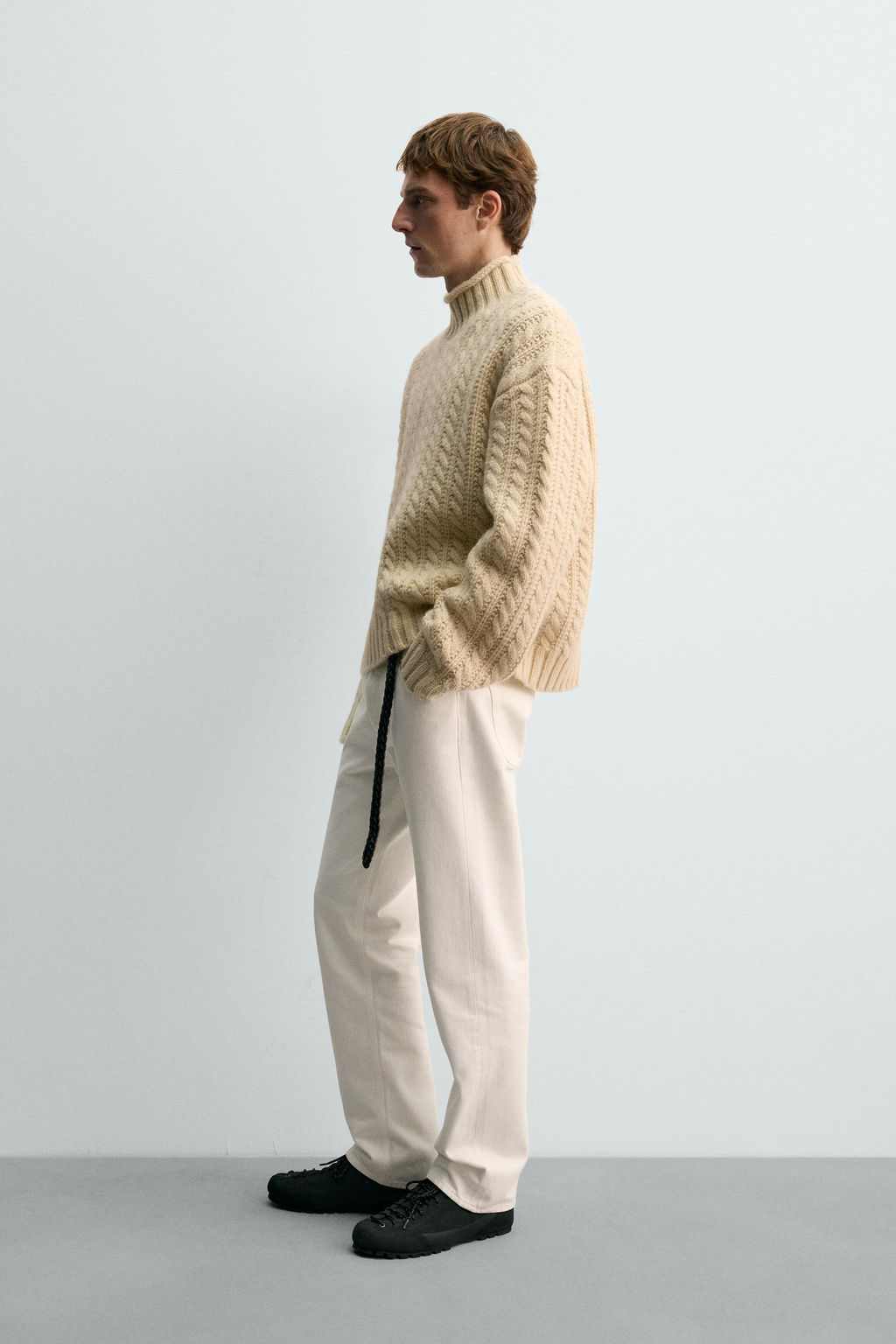 AARON LEVINE X ZARA CABLE KNIT WOOL JUMPER  фото 4