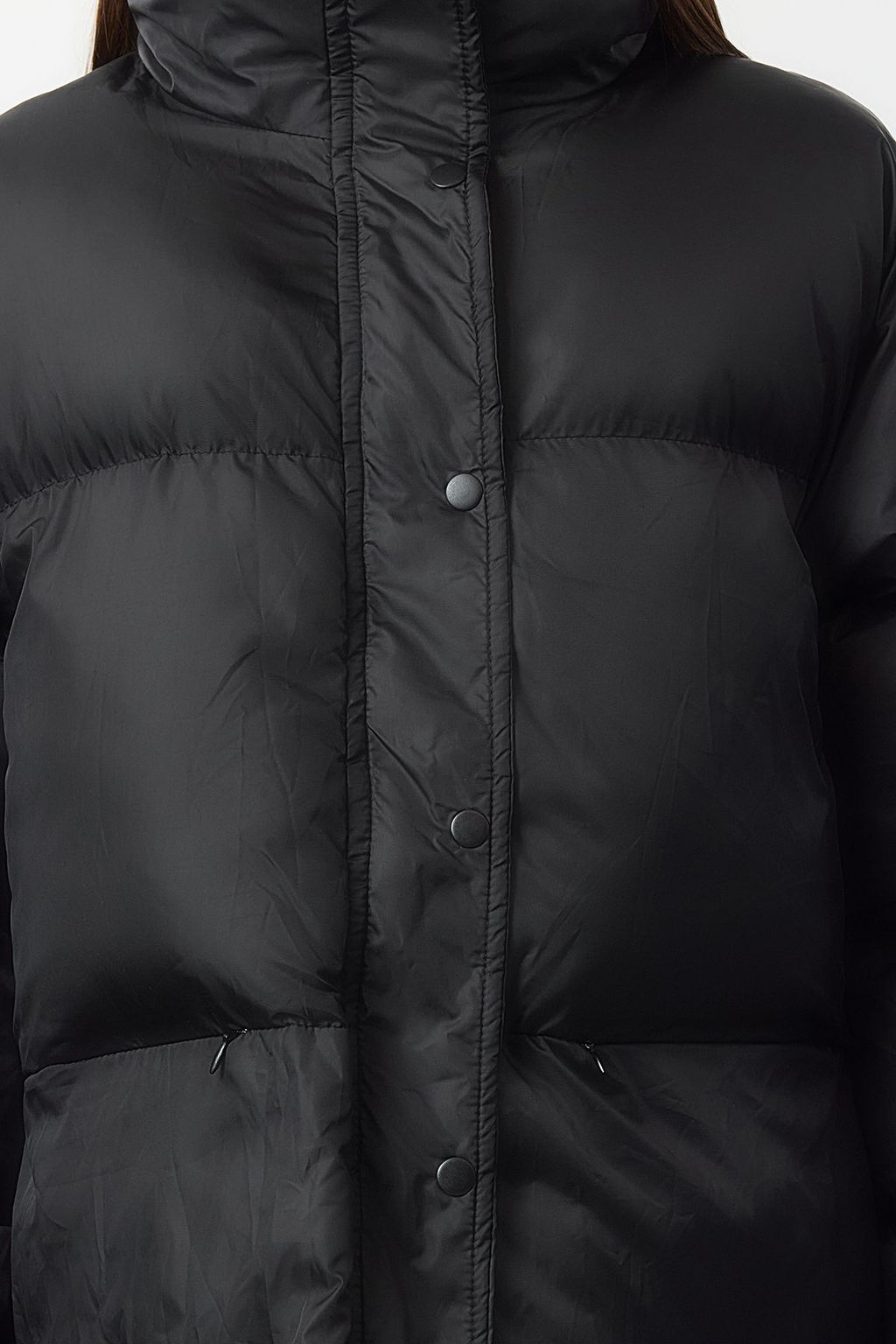 TRENDYOLMILLA Siyah Oversize Yakas? Pelus Detayl? Sisme Mont TWOAW25MO00318  фото 10