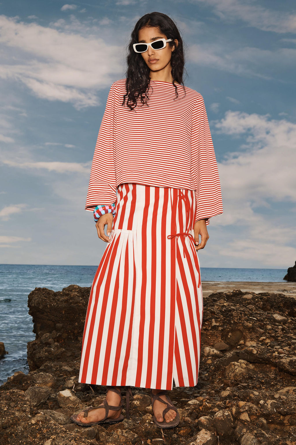 LIMITED EDITION STRIPED MIDI SKIRT - Zara фото 7