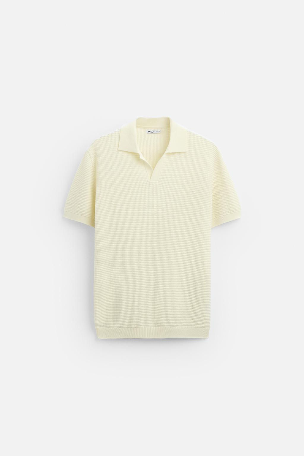 CHECK TEXTURE KNIT POLO SHIRT - Zara фото 45